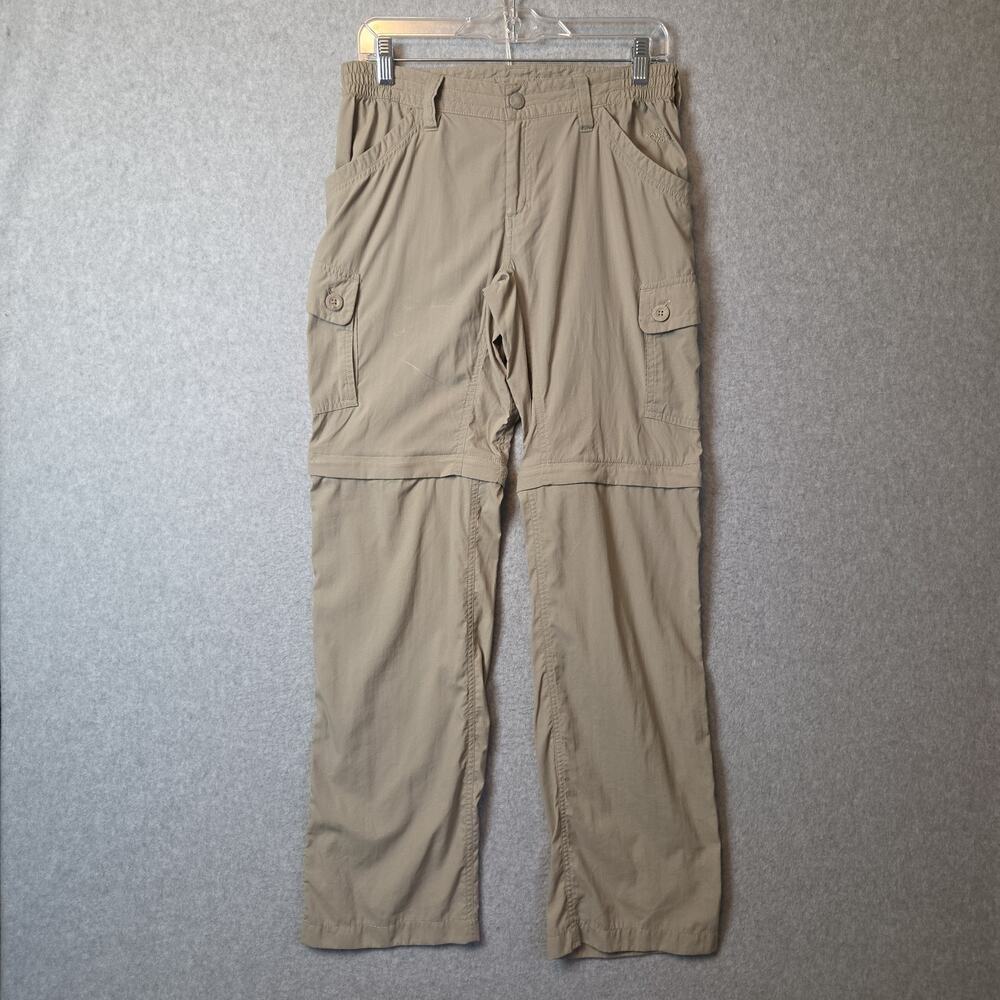 North Face Khaki 100% Nylon Convertible Cargo Outdoor Hiking Pants Women's Sz 6